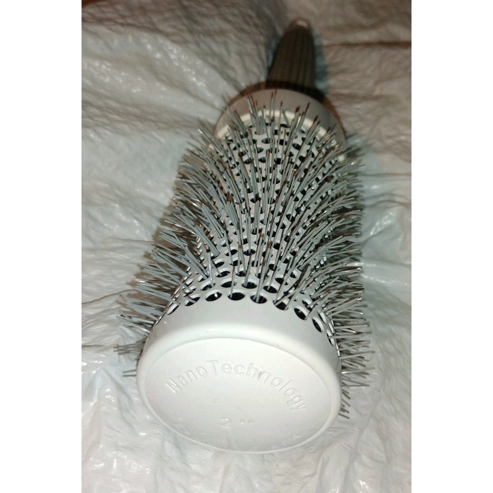 Ion Ceramic Thermal 2" Brush Round Blowout Concave Ionic White Gray #DL21335 -V - Picture 5 of 5